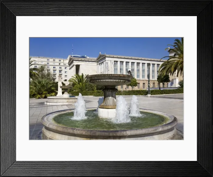 Framed Print : Fountain at the Athens University, Athens, Greece, Europe Framed Print : Fountain at the Athens University, Athens, Greece, Europe