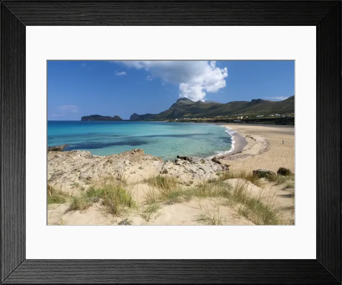 Framed Print : Falassarna beach, Falassarna, Chania region, Crete, Greek Islands, Greece, Europe