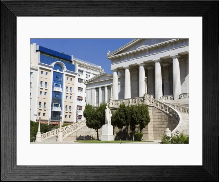 Framed Print : The National Library in Athens, Greece, Europe Framed Print : The National Library in Athens, Greece, Europe