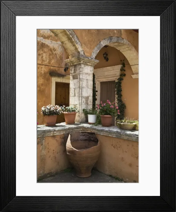 Framed Print : Detail from inside monastery, Agia Triada Monastery (Moni Zangarolo), Akrotiri Peninsula, Chania region, Crete, Greek Islands, Greece, Europe Framed Print : Detail from inside monastery, Agia Triada Monastery (Moni Zangarolo), Akrotiri Peninsula, Chania region, Crete, Greek Islands, Greece, Europe