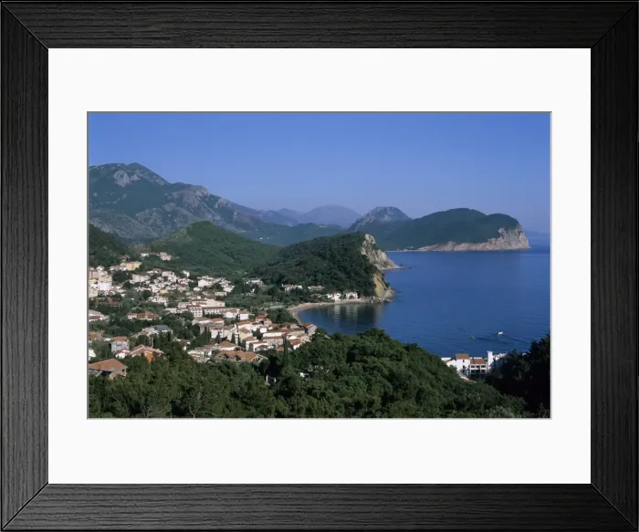 Framed Print : View over resort, Petrovac, The Budva Riviera, Montenegro, Europe Framed Print : View over resort, Petrovac, The Budva Riviera, Montenegro, Europe