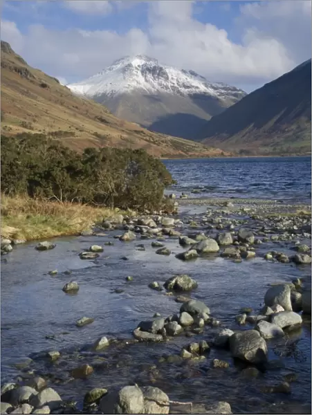 Great Gable 2949 ft, from Overbeck and Lake Wastwater, Wasdale, Lake District National Park, Cumbria, England, United Kingdom, Europe