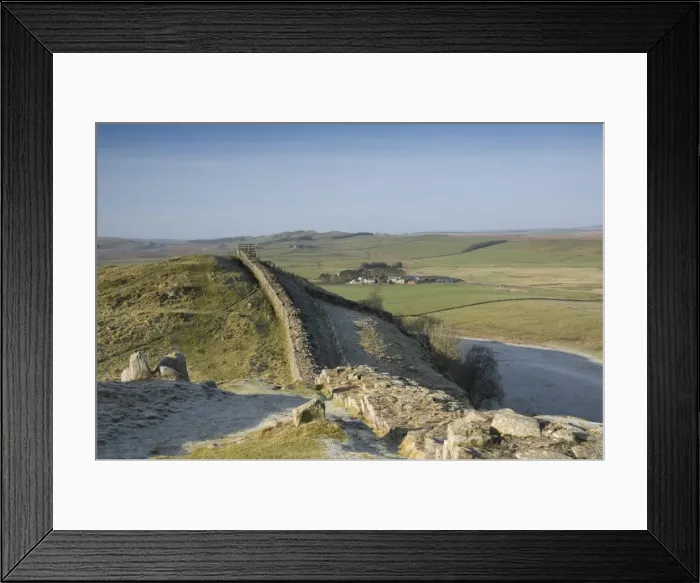 Framed Print : Cawfield Farm from Thorney Doors Cawfields Crags looking west, Walltown Crags on the horizon, Hadrians Wall, UNESCO World Heritage Site, Northumbrian National Park, Northumbria, England, United Kingdom, Europe Framed Print : Cawfield Farm from Thorney Doors Cawfields Crags looking west, Walltown Crags on the horizon, Hadrians Wall, UNESCO World Heritage Site, Northumbrian National Park, Northumbria, England, United Kingdom, Europe