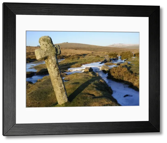 Framed Print : Ancient cross in winter, Whitchurch Common, Dartmoor National Park, Devon, England, United Kingdom, Europe Framed Print : Ancient cross in winter, Whitchurch Common, Dartmoor National Park, Devon, England, United Kingdom, Europe