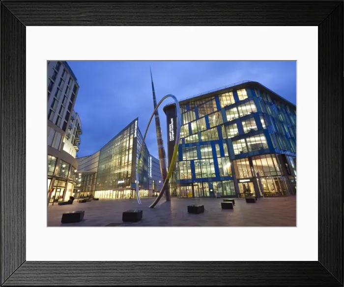 Framed Print : John Lewis Store, Cardiff Central Library, Shopping Centre, Cardiff, South Wales, United Kingdom, Europe