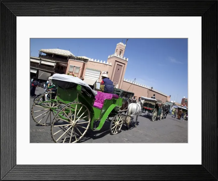 Framed Print : Horse and carriage, Place Jemaa El Fna, Marrakesh, Morocco, North Africa, Africa Framed Print : Horse and carriage, Place Jemaa El Fna, Marrakesh, Morocco, North Africa, Africa