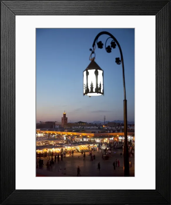 Framed Print : View over market square at dusk, Place Jemaa El Fna, Marrakesh, Morocco, North Africa, Africa Framed Print : View over market square at dusk, Place Jemaa El Fna, Marrakesh, Morocco, North Africa, Africa