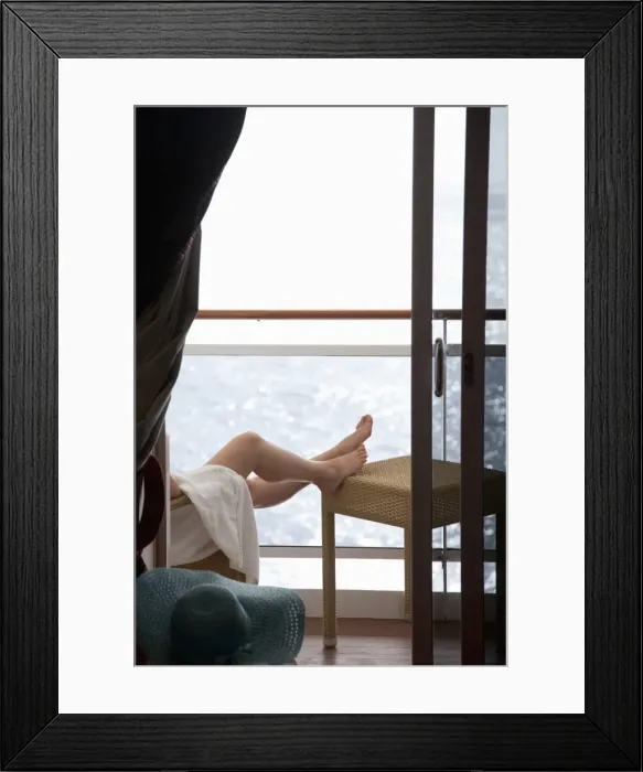 Framed Print : Woman on a cruise ship, Nassau, Bahamas, West Indies, Caribbean, Central America