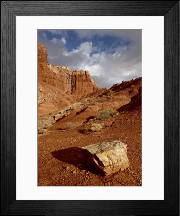 Framed Print : Rock in the badlands, Capitol Reef National Park, Utah, United States of America, North America Framed Print : Rock in the badlands, Capitol Reef National Park, Utah, United States of America, North America