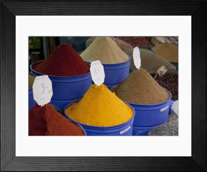 Framed Print : Colourful spices, Marrakesh, Morocco, North Africa, Africa Framed Print : Colourful spices, Marrakesh, Morocco, North Africa, Africa