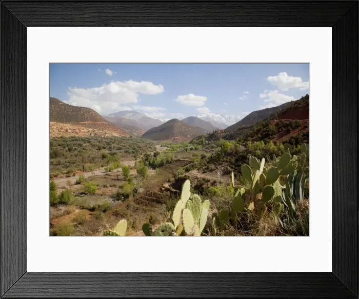 Framed Print : Snow capped High Atlas Mountain Range, Morocco, North Africa, Africa