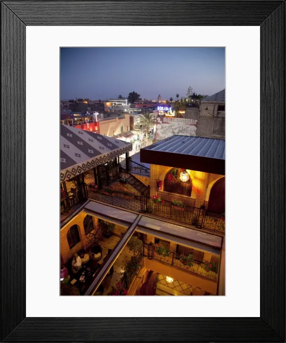 Framed Print : View over rooftops at dusk, Marrakesh, Morocco, North Africa, Africa Framed Print : View over rooftops at dusk, Marrakesh, Morocco, North Africa, Africa