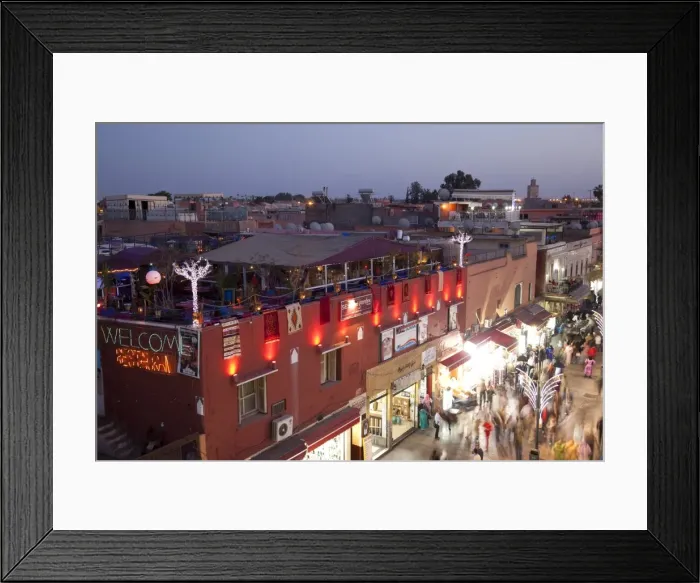 Framed Print : Busy street at dusk, Marrakesh, Morocco, North Africa, Africa Framed Print : Busy street at dusk, Marrakesh, Morocco, North Africa, Africa