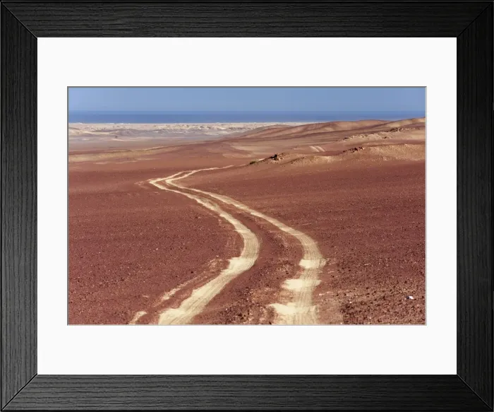 Framed Print : Empty desert road, Skeleton Coast National Park, Namibia, Africa Framed Print : Empty desert road, Skeleton Coast National Park, Namibia, Africa