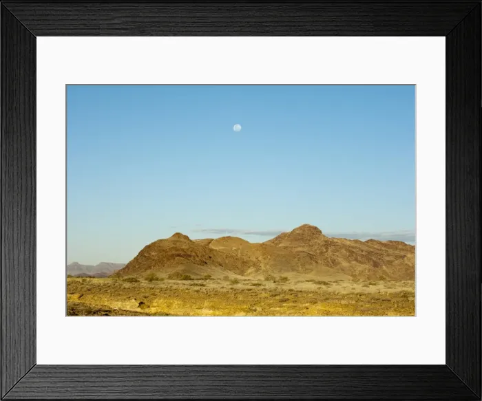 Framed Print : Moon above the Namib Desert, Namibia, Africa Framed Print : Moon above the Namib Desert, Namibia, Africa