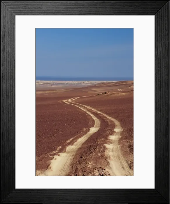 Framed Print : Empty desert road, Skeleton Coast National Park, Namibia, Africa Framed Print : Empty desert road, Skeleton Coast National Park, Namibia, Africa