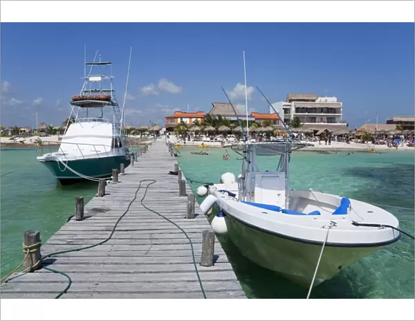 Pier on Mahahaul Beach, Costa Maya, Quintana Roo, Mexico, North America