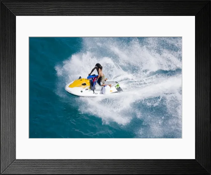 Framed Print : Man on a jet ski, Nassau harbor, New Providence Island, Bahamas, West Indies, Central America Framed Print : Man on a jet ski, Nassau harbor, New Providence Island, Bahamas, West Indies, Central America