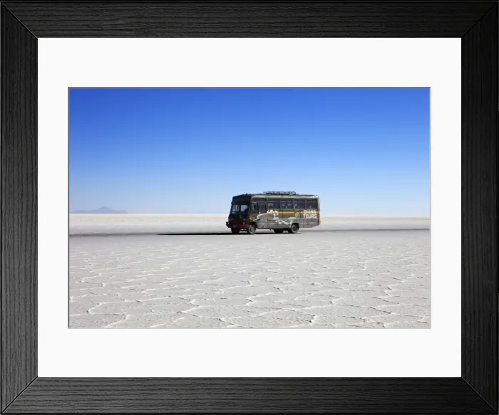 Framed Print : Bus on Salar de Uyuni, the largest salt flat in the world, South West Bolivia, South America Framed Print : Bus on Salar de Uyuni, the largest salt flat in the world, South West Bolivia, South America