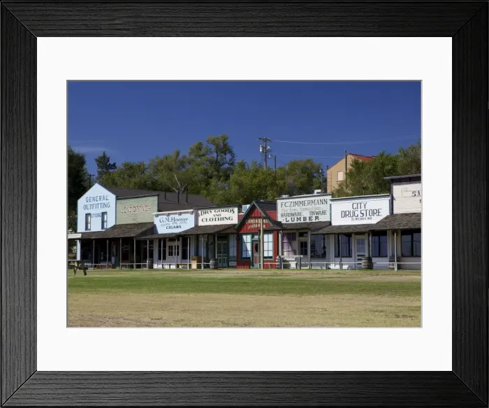 Framed Print : Front Street in Dodge City, frontier town of the Old West, Kansas, United States of America, North America Framed Print : Front Street in Dodge City, frontier town of the Old West, Kansas, United States of America, North America