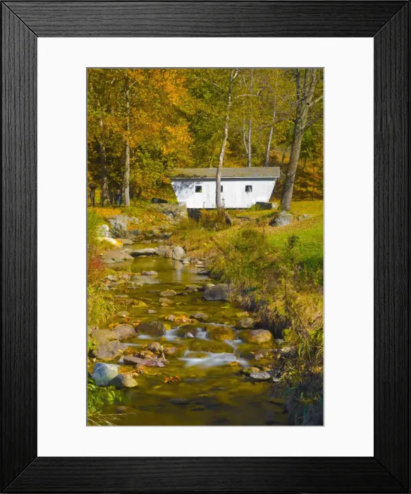 Framed Print : Covered bridge near Kent Falls, Connecticut, New England, United States of America, North America Framed Print : Covered bridge near Kent Falls, Connecticut, New England, United States of America, North America