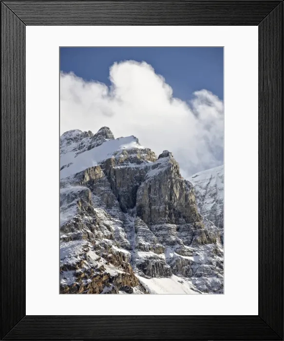 Framed Print : Craggy mountains with clouds and snow cover, Jasper National Park, UNESCO World Heritage Site, Alberta, Canada, North America Framed Print : Craggy mountains with clouds and snow cover, Jasper National Park, UNESCO World Heritage Site, Alberta, Canada, North America