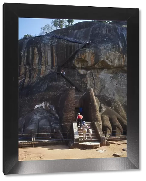 People climbing up Sigiriya, UNESCO World Heritage Site, North Central Province, Sri Lanka, Asia