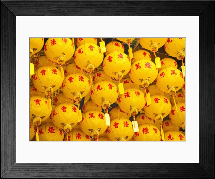 Framed Print : Bright yellow Chinese lanterns at Kek Lok Si Temple, Penang, Malaysia, Southeast Asia, Asia Framed Print : Bright yellow Chinese lanterns at Kek Lok Si Temple, Penang, Malaysia, Southeast Asia, Asia