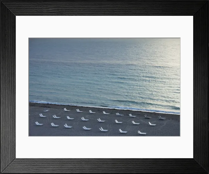 Framed Print : Empty beach, South Beach, Miami Beach, Florida, United States of America, North America Framed Print : Empty beach, South Beach, Miami Beach, Florida, United States of America, North America
