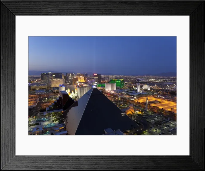 Framed Print : Elevated view of casinos on The Strip, Las Vegas, Nevada, United States of America, North America