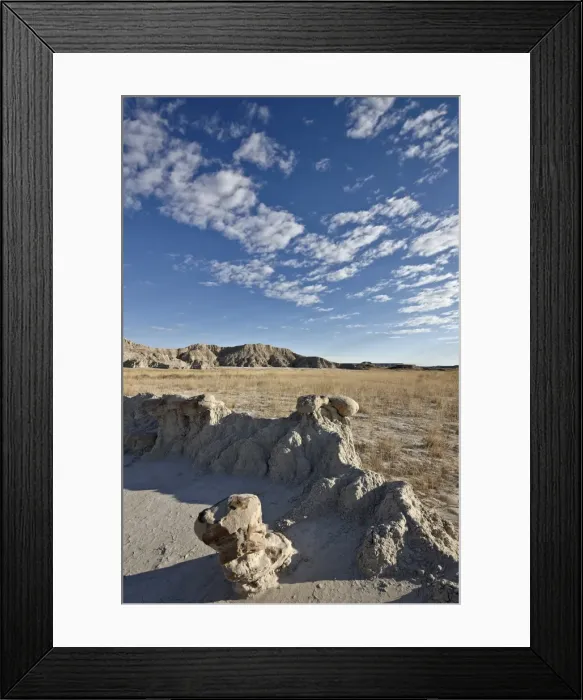 Framed Print : Curving formation in the badlands, Badlands National Park, South Dakota, United States of America, North America Framed Print : Curving formation in the badlands, Badlands National Park, South Dakota, United States of America, North America
