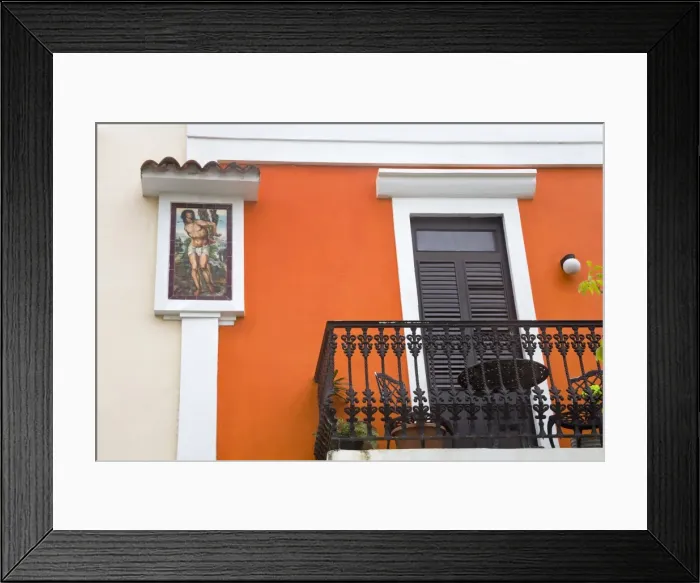 Framed Print : Colonial buildings in Old City of San Juan, Puerto Rico Island, West Indies, United States of America, Central America