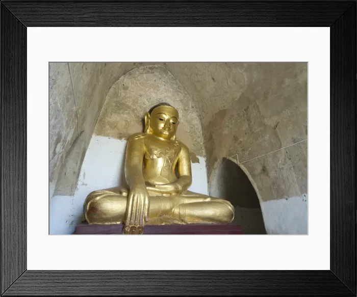 Framed Print : Seated Buddha, Gawdawpalin Pahto, Bagan (Pagan), Myanmar (Burma), Asia
