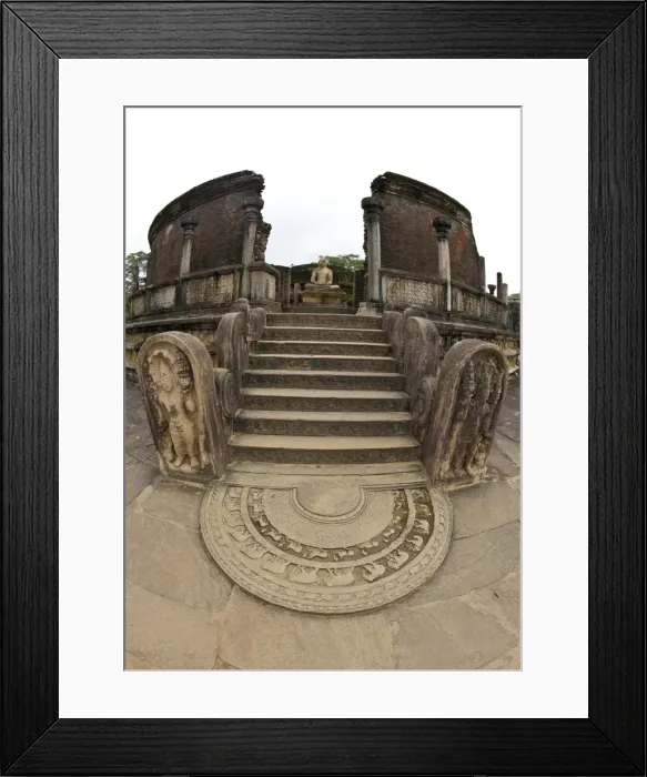 Framed Print : Moonstone and guard stones, entrance to Vatagade, 12th century, UNESCO World Heritage Site, Polonnaruwa, Sri Lanka, Asia Framed Print : Moonstone and guard stones, entrance to Vatagade, 12th century, UNESCO World Heritage Site, Polonnaruwa, Sri Lanka, Asia