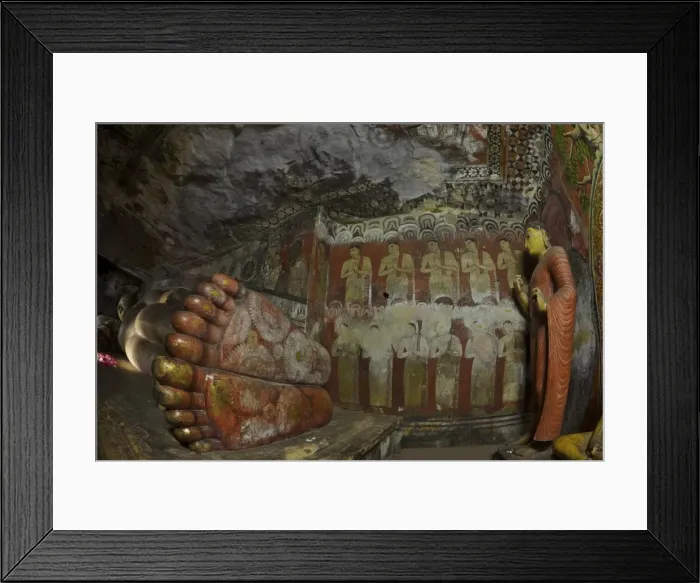 Framed Print : Ananda at the feet of the reclining buddha statue, Dambulla Cave Temple, UNESCO, World Heritage Site Sri Lanka, Asia Framed Print : Ananda at the feet of the reclining buddha statue, Dambulla Cave Temple, UNESCO, World Heritage Site Sri Lanka, Asia
