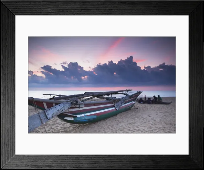 Framed Print : Oruwa (outrigger canoe) on beach at sunset, Negombo, North Western Province, Sri Lanka, Asia Framed Print : Oruwa (outrigger canoe) on beach at sunset, Negombo, North Western Province, Sri Lanka, Asia