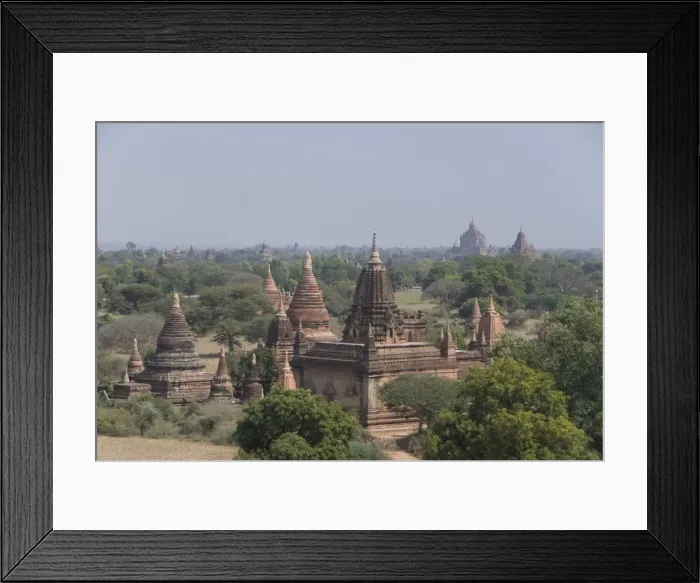 Framed Print : Small temples near the Shwesandaw Paya in foreground, Bagan (Pagan), Myanmar (Burma), Asia
