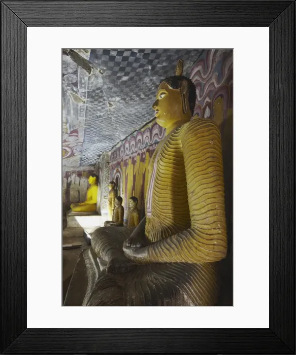 Framed Print : Buddha statues in Cave 4 of Cave Temples, UNESCO World Heritage Site, Dambulla, North Central Province, Sri Lanka, Asia