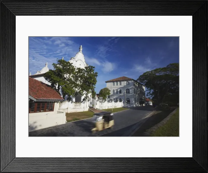 Framed Print : Tuk tuk passing Dutch Reformed Church, Galle, Southern Province, Sri Lanka, Asia Framed Print : Tuk tuk passing Dutch Reformed Church, Galle, Southern Province, Sri Lanka, Asia