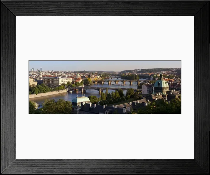 Framed Print : View of the River Vltava and bridges, Prague, Czech Republic, Europe Framed Print : View of the River Vltava and bridges, Prague, Czech Republic, Europe