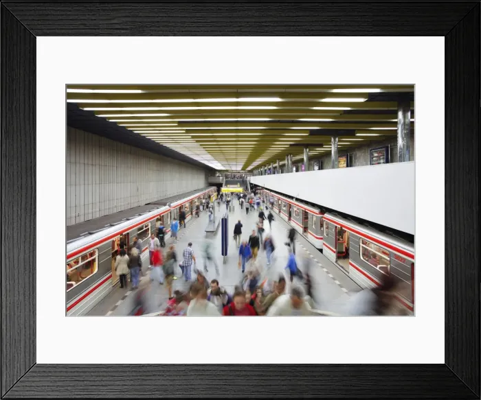 Framed Print : Underground train arriving at Smichovske Nadrazi metro station, Prague, Czech Republic, Europe Framed Print : Underground train arriving at Smichovske Nadrazi metro station, Prague, Czech Republic, Europe