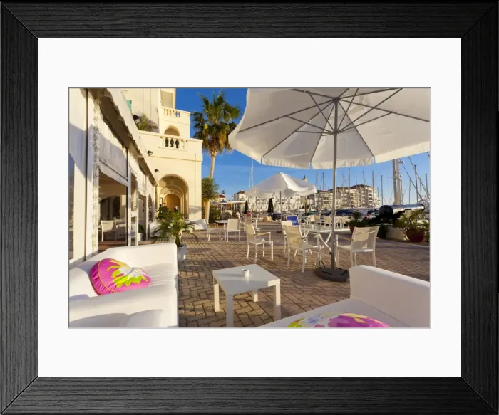 Framed Print : Bar at Queensway Quay Marina, Gibraltar, Mediterranean, Europe Framed Print : Bar at Queensway Quay Marina, Gibraltar, Mediterranean, Europe