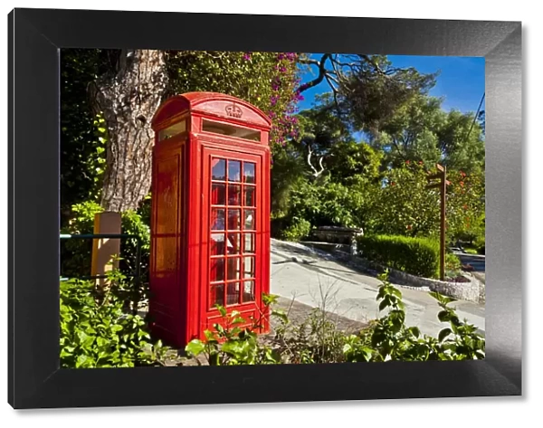 Red telephone box, Alameda Gardens, Gibraltar, Europe