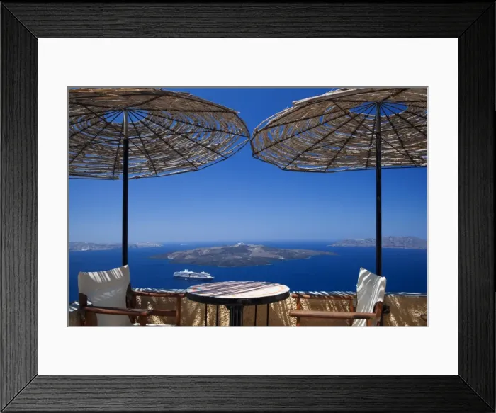 Framed Print : Terrace overlooking the caldera, Santorini, Cyclades, Greek Islands, Greece, Europe Framed Print : Terrace overlooking the caldera, Santorini, Cyclades, Greek Islands, Greece, Europe