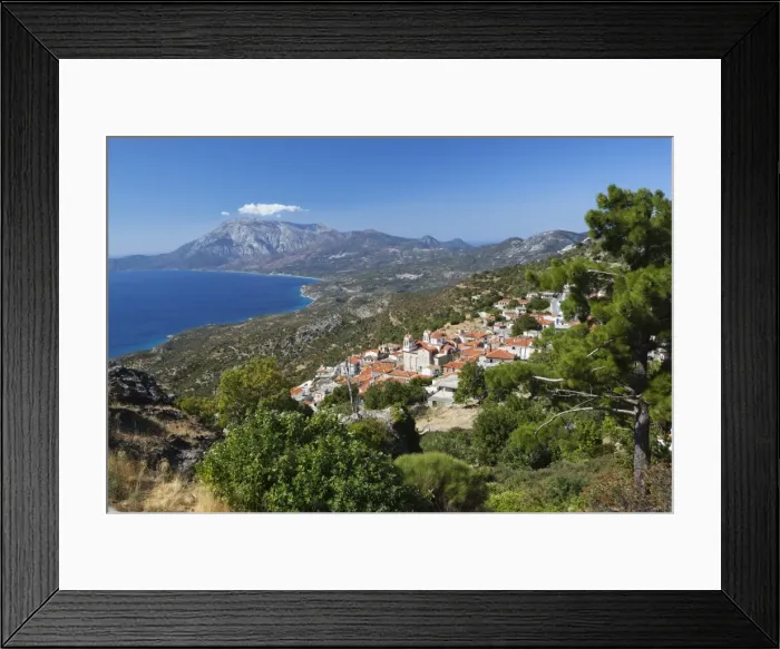 Framed Print : View to Mount Kerketeas and south west coast, Spatharaioi, Samos, Aegean Islands, Greece Framed Print : View to Mount Kerketeas and south west coast, Spatharaioi, Samos, Aegean Islands, Greece