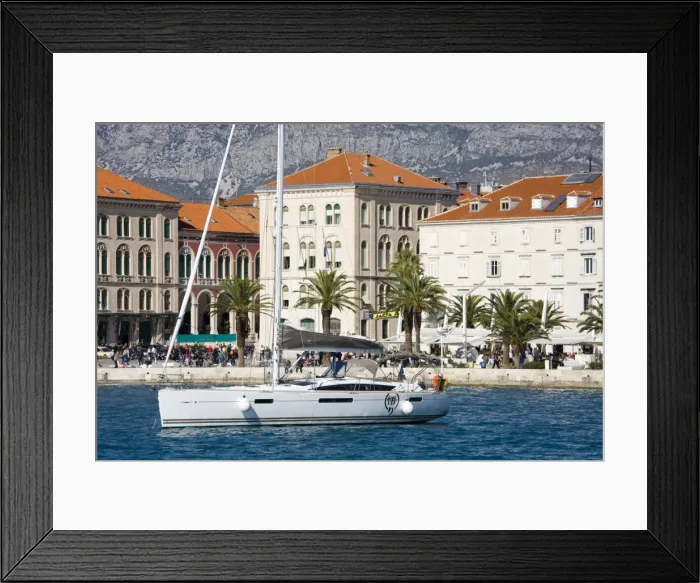 Framed Print : Yacht in Split harbour, Dalmatian Coast, Croatia, Europe Framed Print : Yacht in Split harbour, Dalmatian Coast, Croatia, Europe