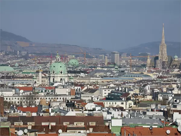 View from the top of the Bahnorama Tower, Vienna, Austria, Europe