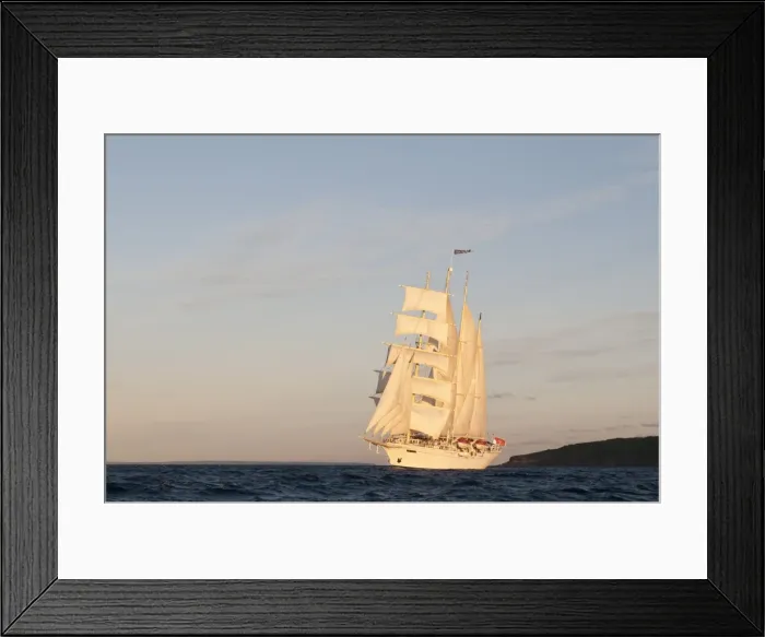 Framed Print : Star Clipper sailing cruise ship, Terre de Haut, Iles des Saintes, Guadeloupe, West Indies, French Caribbean, France, Central America Framed Print : Star Clipper sailing cruise ship, Terre de Haut, Iles des Saintes, Guadeloupe, West Indies, French Caribbean, France, Central America