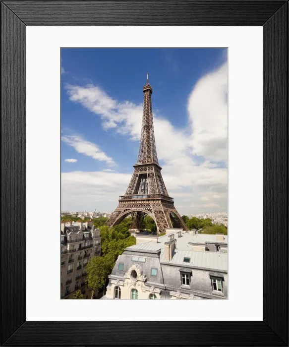 Framed Print : Eiffel Tower, viewed over rooftops, Paris, France, Europe Framed Print : Eiffel Tower, viewed over rooftops, Paris, France, Europe