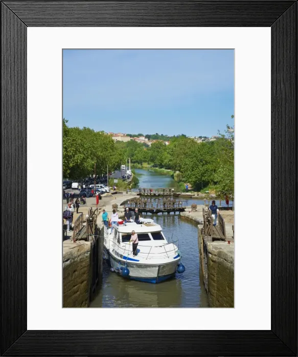 Framed Print : The locks of Fonserannes, Canal du Midi, UNESCO World Heritage Site, Beziers, Herault, Languedoc, France, Europe Framed Print : The locks of Fonserannes, Canal du Midi, UNESCO World Heritage Site, Beziers, Herault, Languedoc, France, Europe